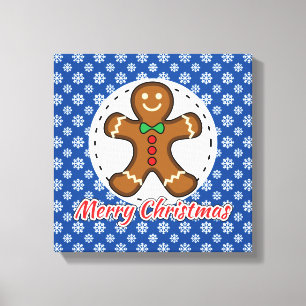 Toile Gingerbread - Patters bleus - Merry Xmas