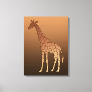 Toile Giraffe géométrique moderne, cuivre et Brown