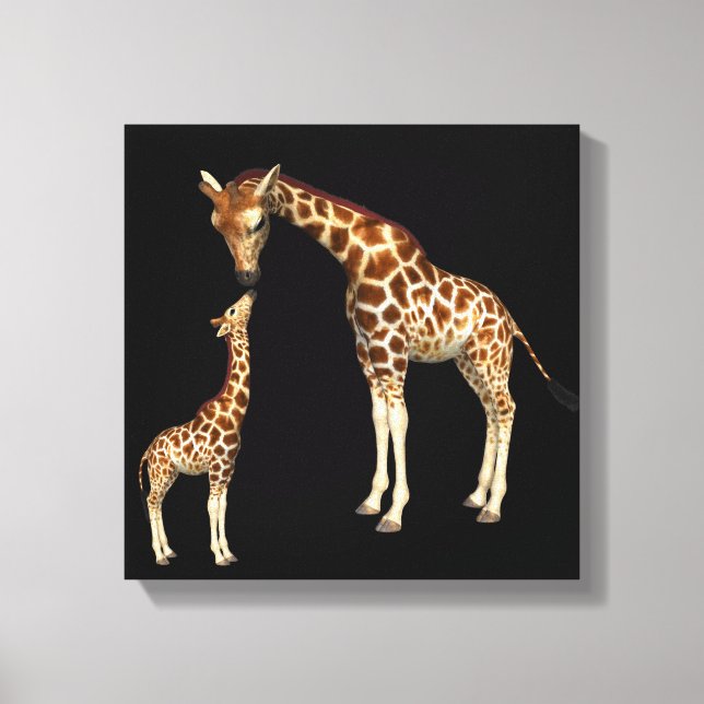 Toile Giraffe Mère et bébé Giraffe (Recto)