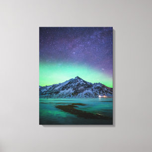 Toile Glace et neige Aurora Borealis Voie Lactée Islan