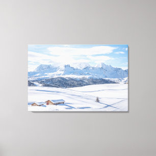 Toile Glace et neige Snowscape Alpes européennes, Ital