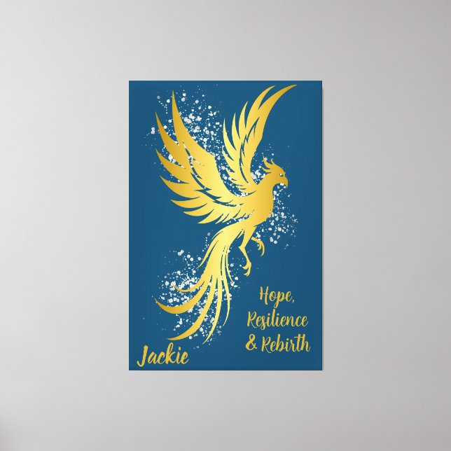 Toile Glam Gold Phoenix Silver Parties scintillant Monog (Recto)
