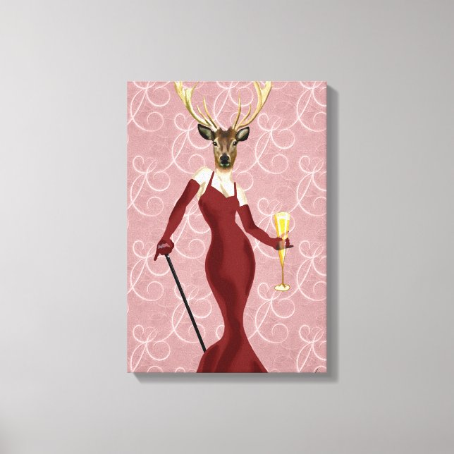 Toile Glamor Deer à Marsala (Recto)