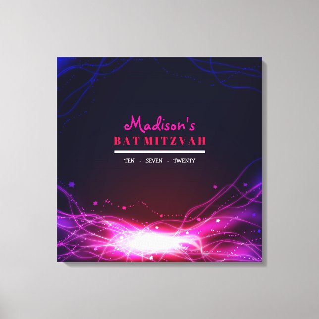 Toile GLOWWING NEON STAR Bat mitzvah Se connecter Carte  (Recto)