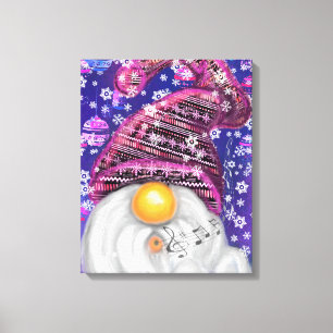 Toile Gnome Mignonne En Casquette Violet Chante Une Chan