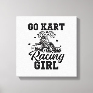Toile Go Kart Racing Girl Go-Kart Driver Idée cadeau