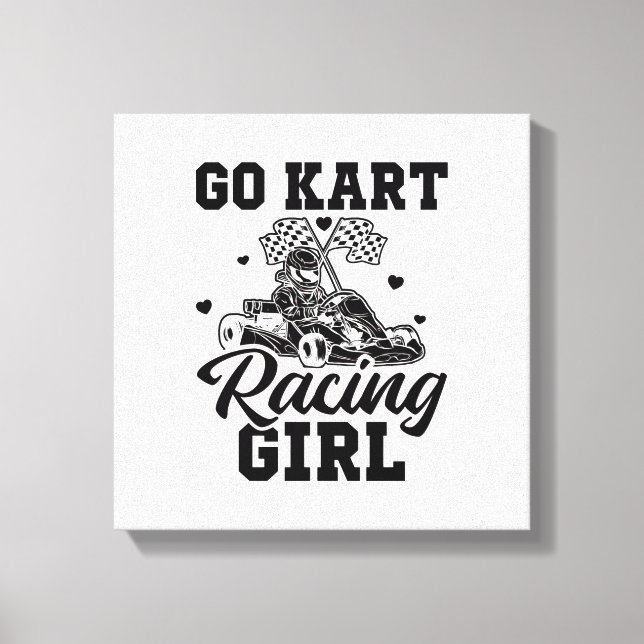 Toile Go Kart Racing Girl | Go-Kart Driver Idée cadeau (Recto)