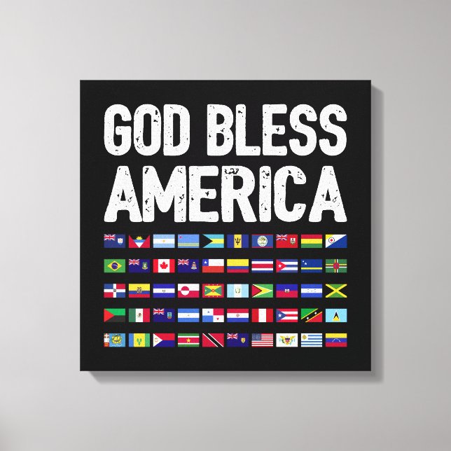 Toile God Bless America All Countries Latino Pride I (Recto)