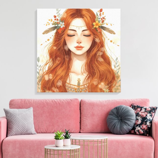 Toile Goddess of Nature –Bohemian Earth Spirit Woman Art (Insitu(Salon))