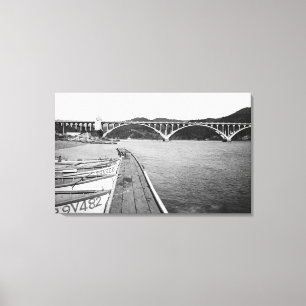 Toile Gold Beach, Oregon Docks et Bridge sur Rogue