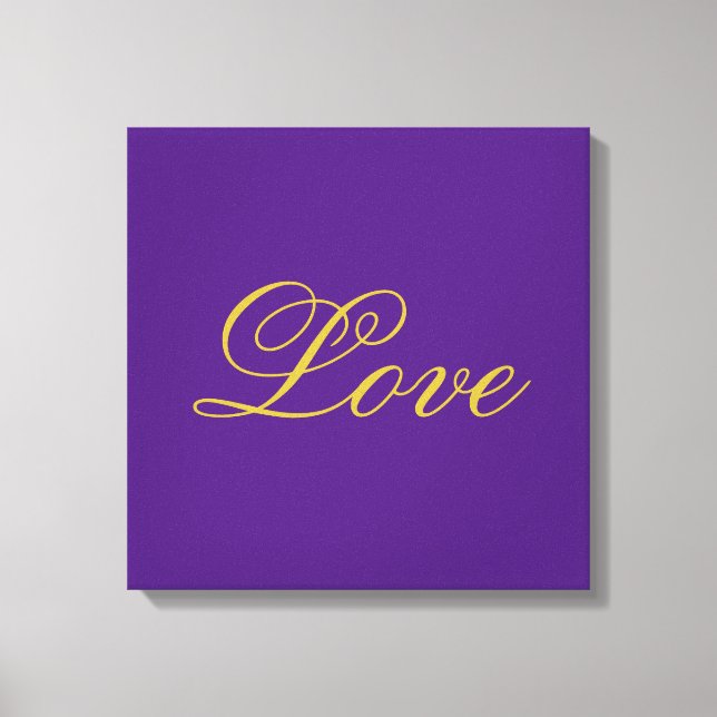 Toile Gold Color Script Love Purple Calligraphy (Recto)