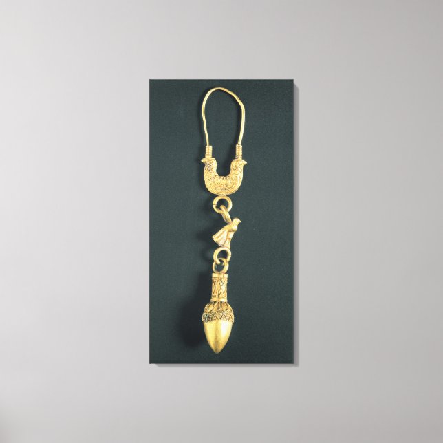 Toile Gold earring with drop-shaped pendant la forme (Recto)