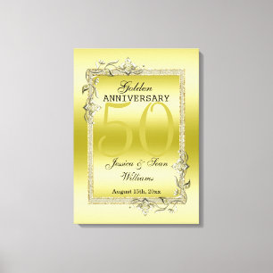 Toile Gold Gem & Parties scintillant 50e Anniversaire du