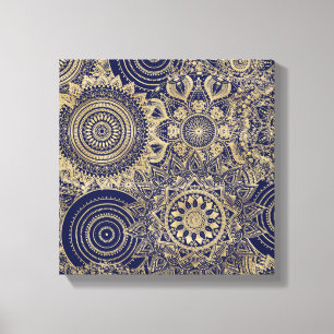 Toile Gold Mandala Collection Design bleu