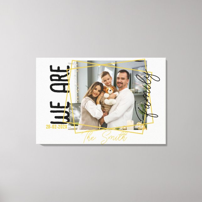 Toile Gold Monogrammed nous sommes photo de famille (Recto)