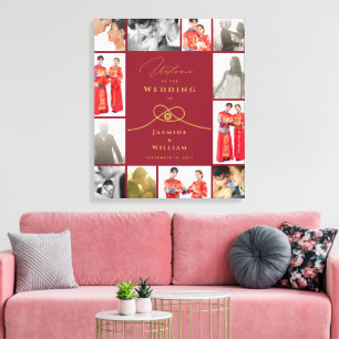 Toile Gold noeud double bonheur Mariage chinois Photo