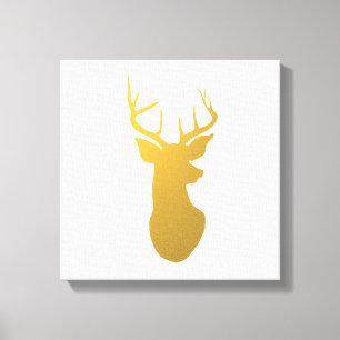 Toile Gold Reindeer Silhouette Vacances modernes