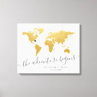 Gold World Map Destination Signature de l'invité