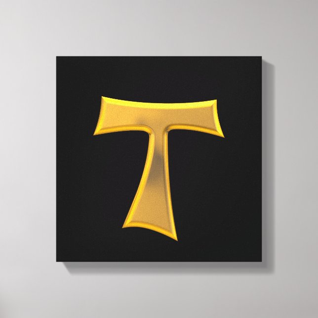 Toile Golden 3-D Look Franciscan Tau Cross (Recto)