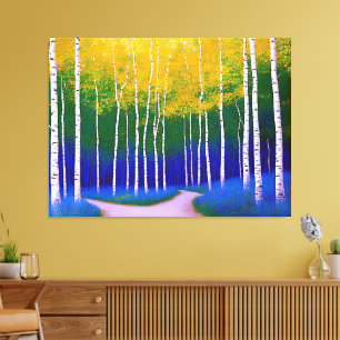 Toile Golden Canopy - Un paysage boisé