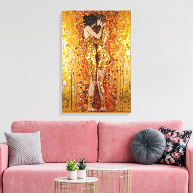 Toile "Golden Embrace" Précieux et indestructible (Insitu(Salon))