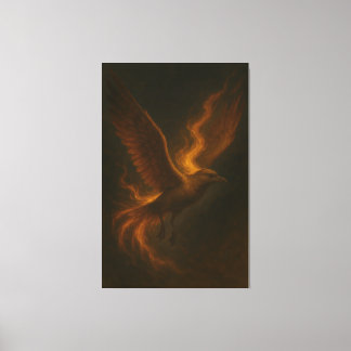 Toile Golden Fire Phoenix • Luxury Fine Art Canvas Print