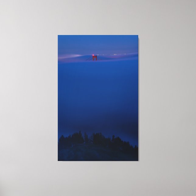 Toile Golden Gate Bridge dans le brouillard la nuit (Recto)