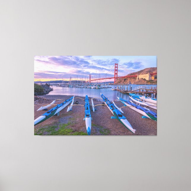 Toile Golden Gate Bridge et Outrigger Canoes (Recto)