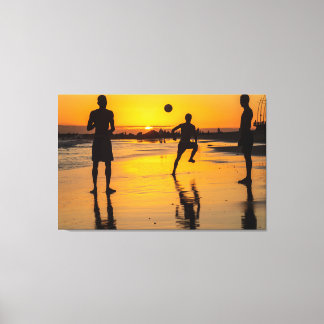 Toile Golden Hour Soccer on the Shore