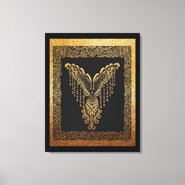 Toile Golden Phoenix Elégance (Recto)