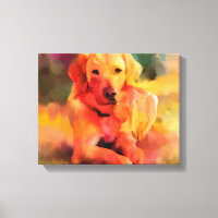 Golden Retriever Chien Aquarelle Art Canvas
