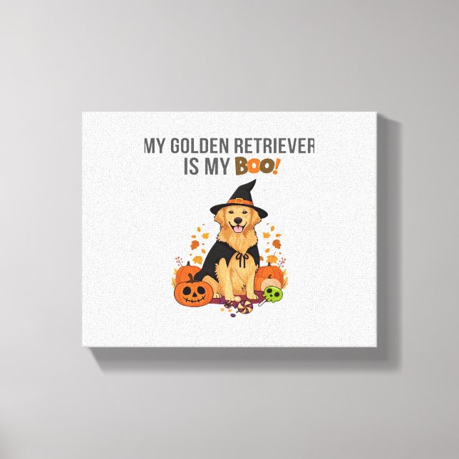 Toile Golden Retriever Halloween Chien Mon Golden Retrie (Recto)