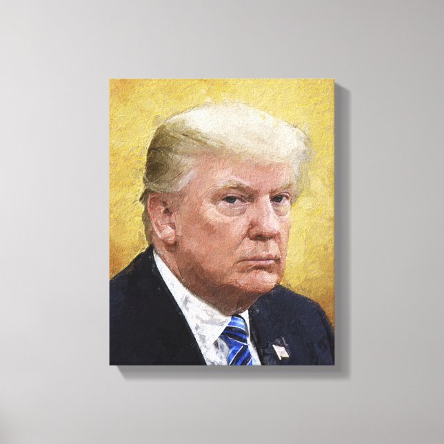 Toile Golden Saint Trump peinture à l'huile Portrait (Recto)
