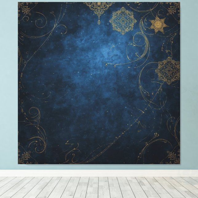 Toile Golden Symbols on Indigo Sky  (Insitu (Plancher de Bois))