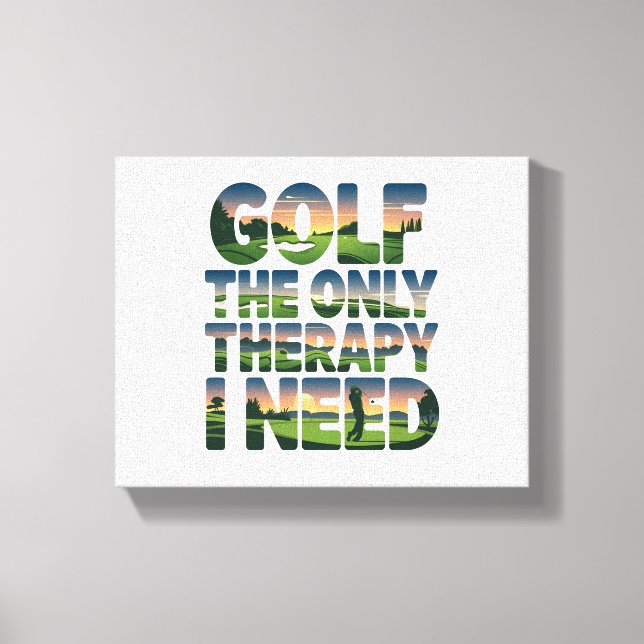 Toile Golf la seule thérapie, tendance (Recto)