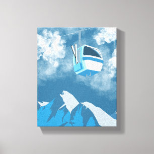 Toile Gondola   Ski Mountain Winter Painting