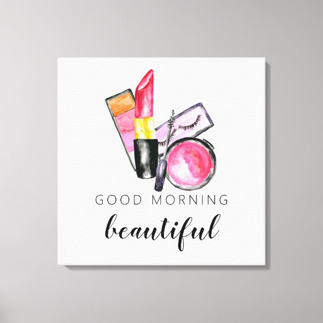 Toile Good Morning Beautip Maquillage Aquarelle Lipstick (Recto)