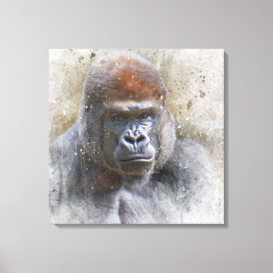 Toile Gorilla Visage Beaux Art Photographie Aquarelle