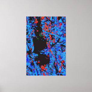 Toile Goutte abstraite bleu rouge de la mort