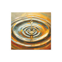 Goutte d'Eau Dorée avec Ondulations – Art Abstrait