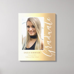 Toile Graduation Gold Script élégant Photo moderne