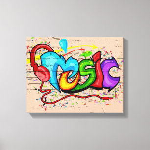 Toile Graffiti de musique colorée cool