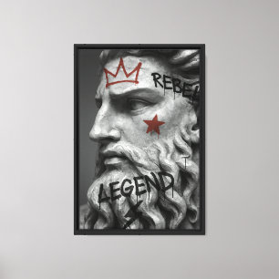 Toile Graffiti Rebel King Bust avec la Couronne