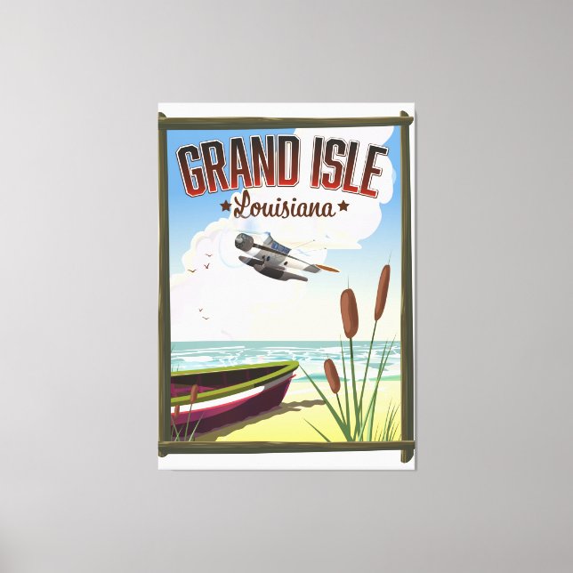 Toile Grand Isle, Louisiane Affiche de voyage (Recto)