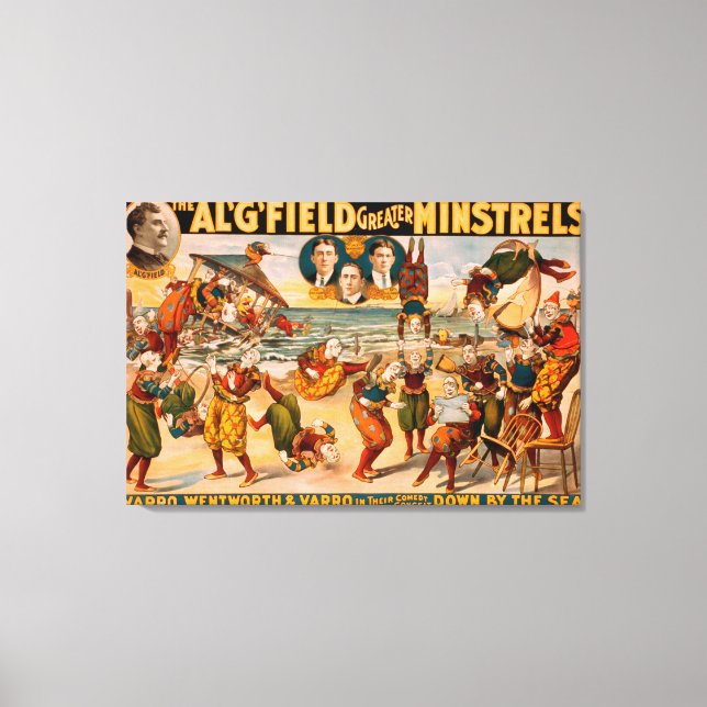 Toile Grand Minstrels - Bunch of Clowns à la plage (Recto)