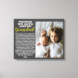 Toile Grand-parent cadeau photo toutes les raisons que v