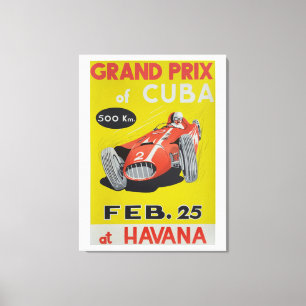 Toile Grand Prix Cuba, Havane, vintage affiche