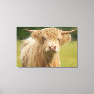 Toile Grande copie encadrée de vache des montagnes