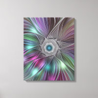 Grande Fleur colorée Abstraite Trippy Fractal Art