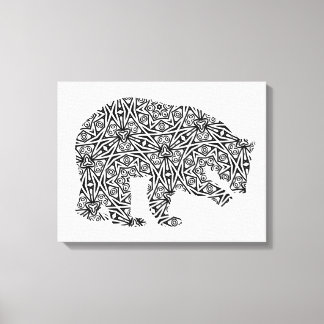 Toile Grande page de coloration pour adultes de l'Ours g